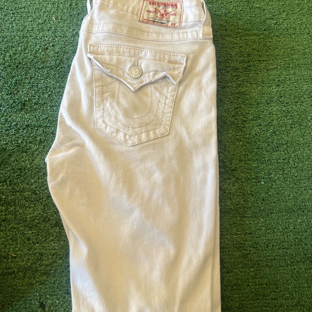 True Religion Ivory Denim Pants